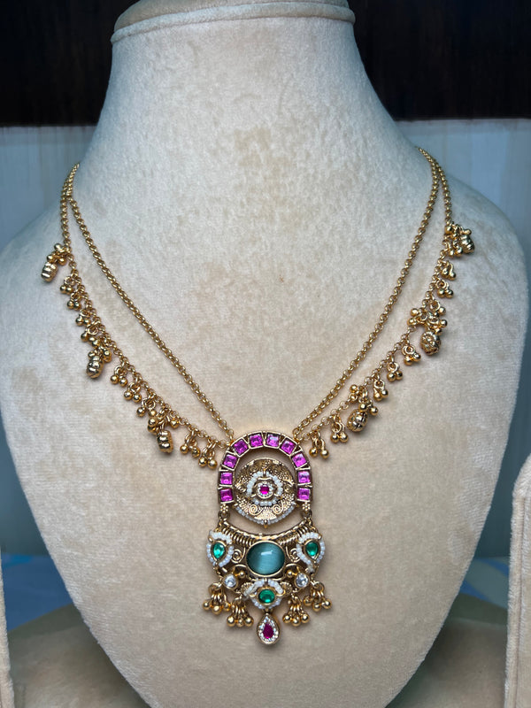 Rajwadi Simple Long necklace set