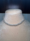 Round white stone necklace