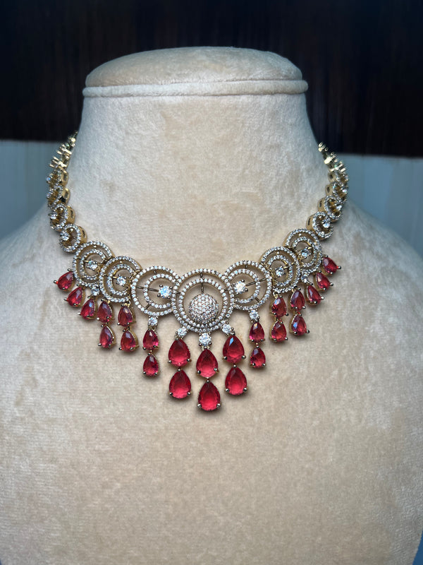 Red and white stone Set