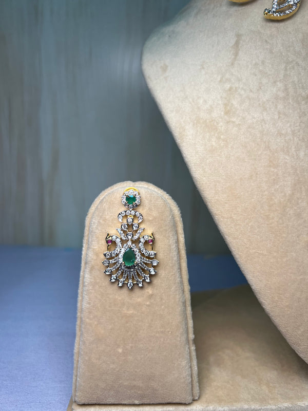 White stone with golden hasli look alike set