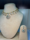 White stone with golden hasli look alike set