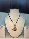 Baby pink and white stone mangalsutra with earrings