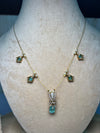Transparent chain with baby blue stone
