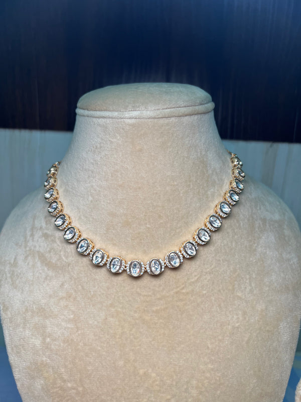 Rose gold minimal Kundan set