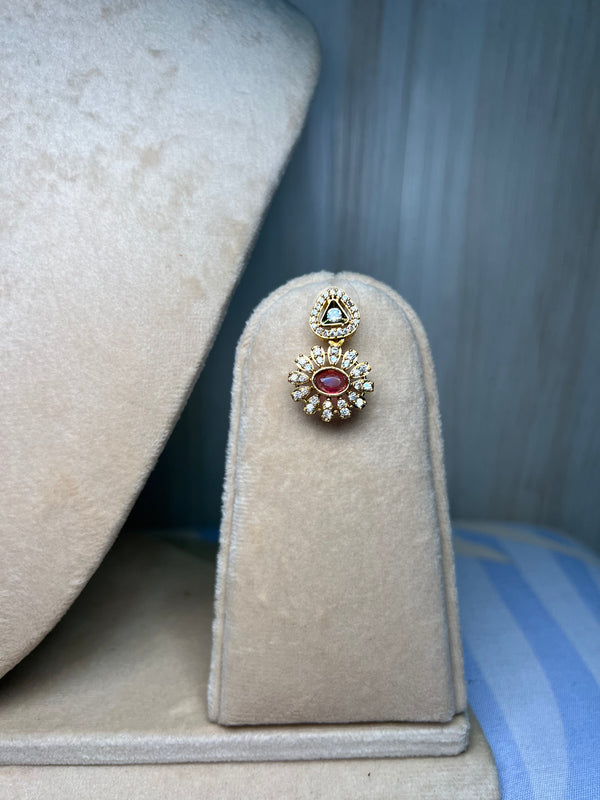 Minimal multicolor stone and daimond stone golden set