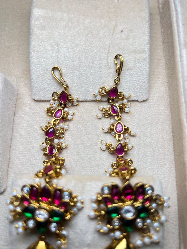 Lotus Earring with Maati Attached