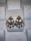 Green and Pink meenakari Short Earring