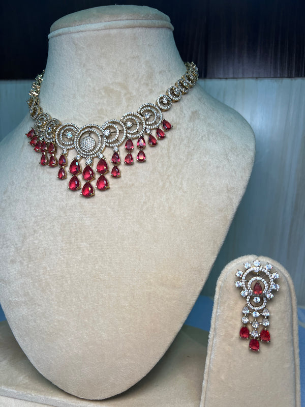 Red and white stone Set