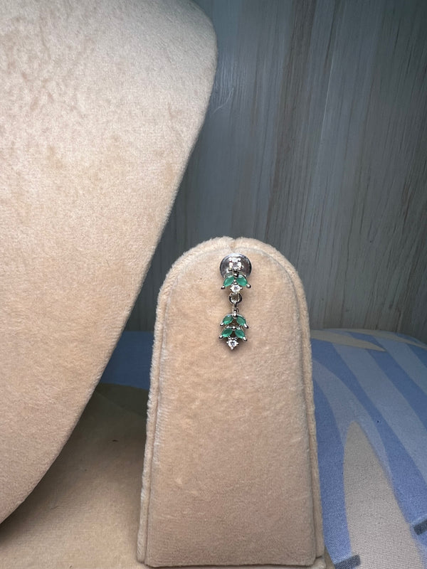 White and Light green stone Set