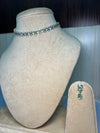 White and Light green stone Set
