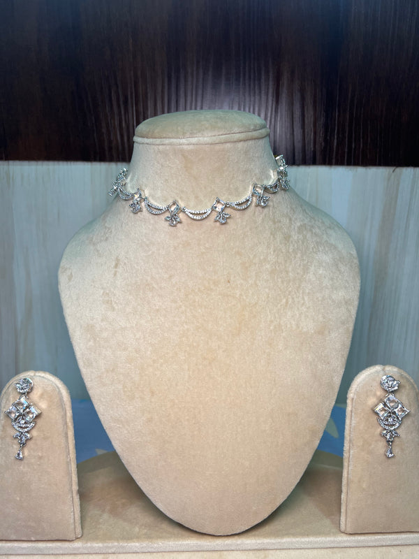 Full White stone Necklace Set
