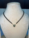 Short Simple Mangalsutra with green stone