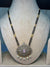 Long Mangalsutra with white and baby pink stone