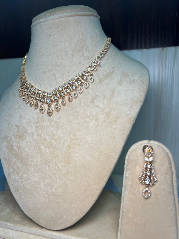 Rose gold Set with Kundan stone
