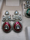Kundan Red Earrings
