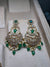 Green beads golden earring