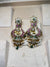 Pink and Green Meenakari kundan earrings