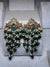 Golden and Green Teardrop Earrings
