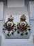 Green and Pink Meenakari Golden Midlength earrings