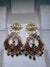 PInk and Green Meenakari chandbali earrings
